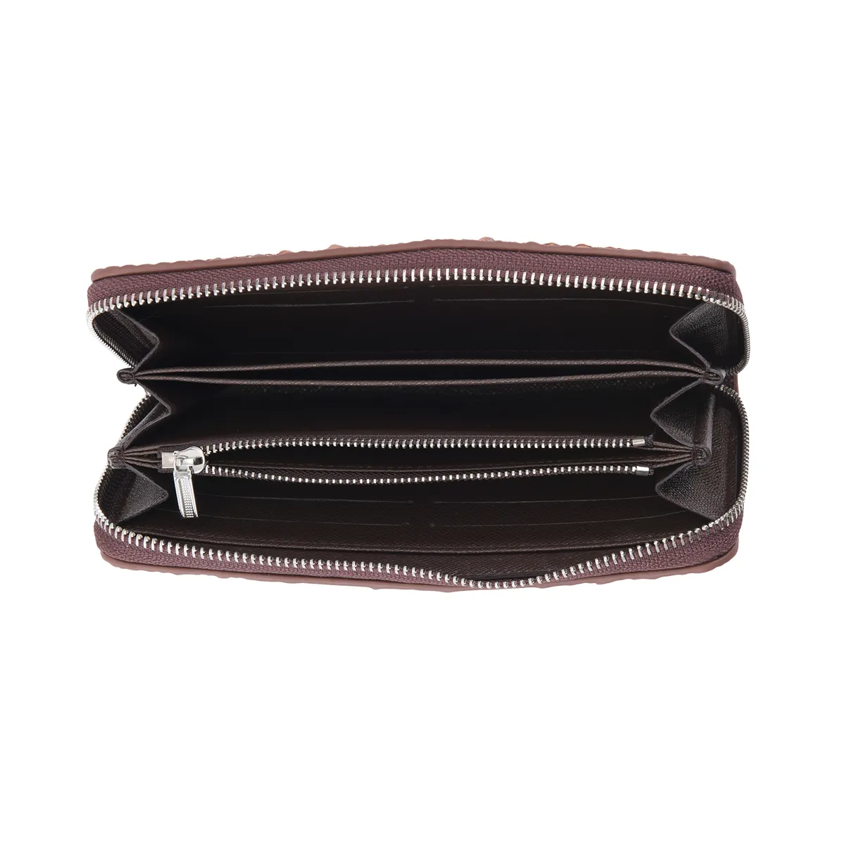 3D Embossed Genuine Leather Wallet With Single Zipped
