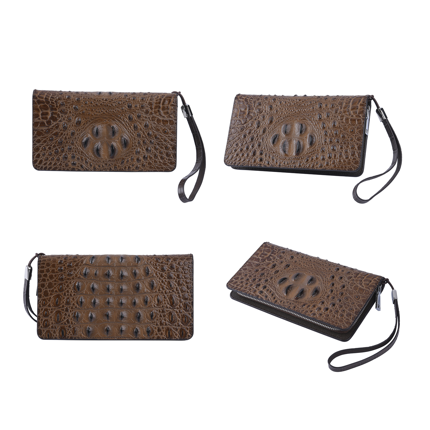 3d Embossed Leather Wristlet
