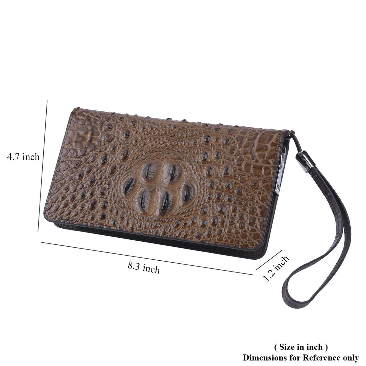 3d Embossed Leather Wristlet