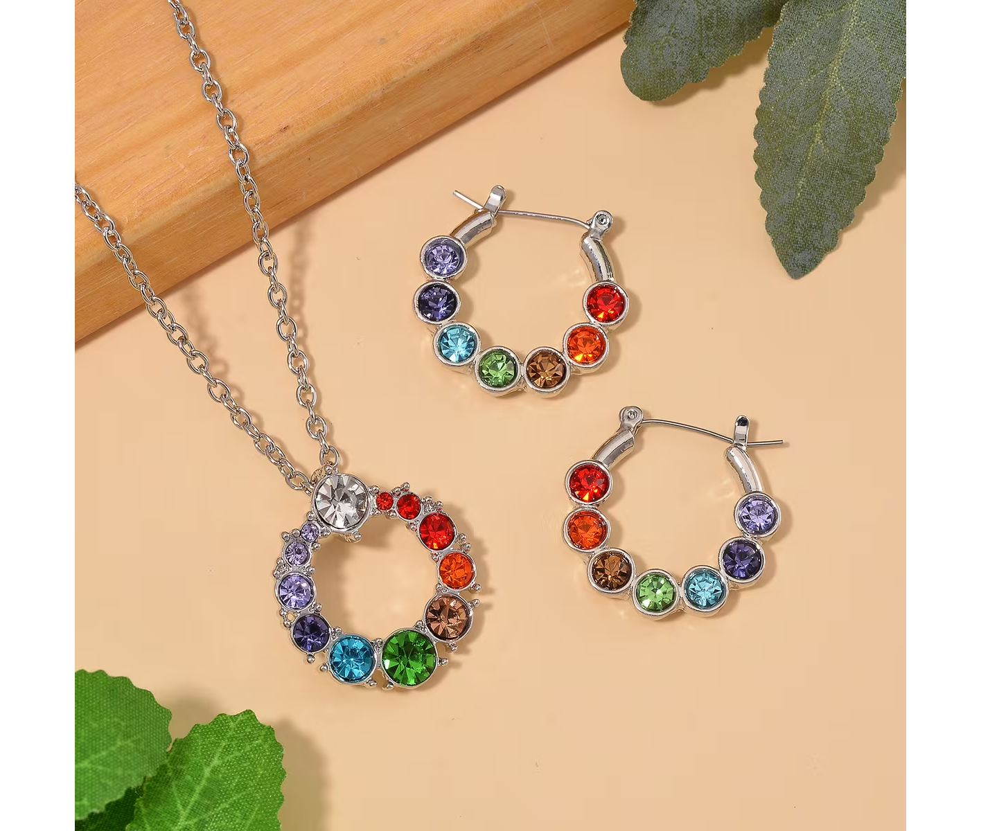 7 Chakra Earring and Necklace Set