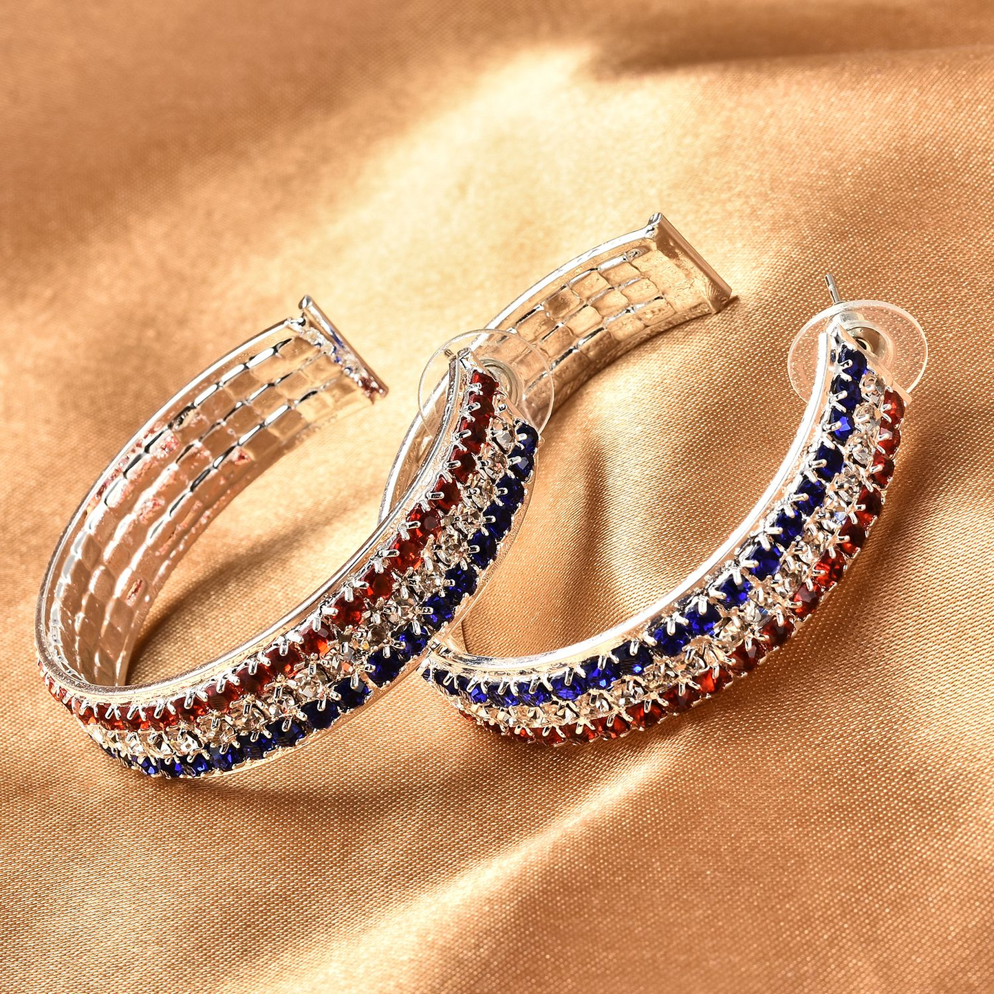 American Flag Half Hoop Earrings