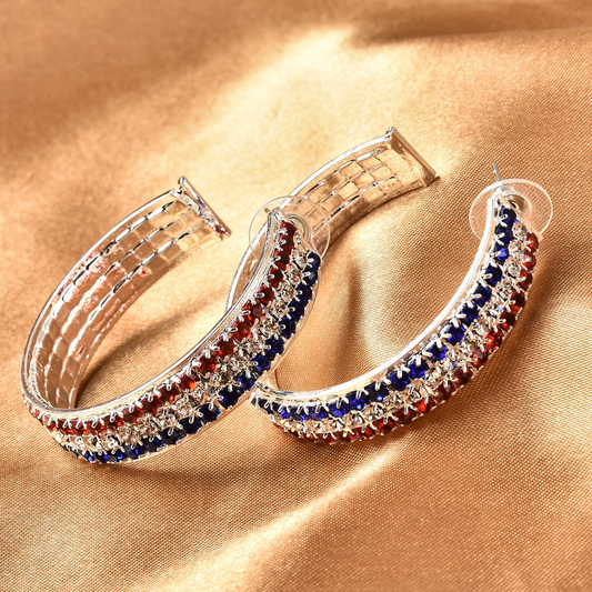 American Flag Half Hoop Earrings