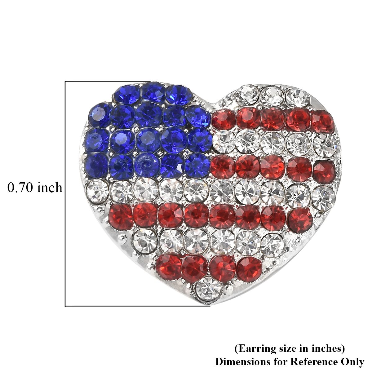 American Flag Pattern Heart Earrings