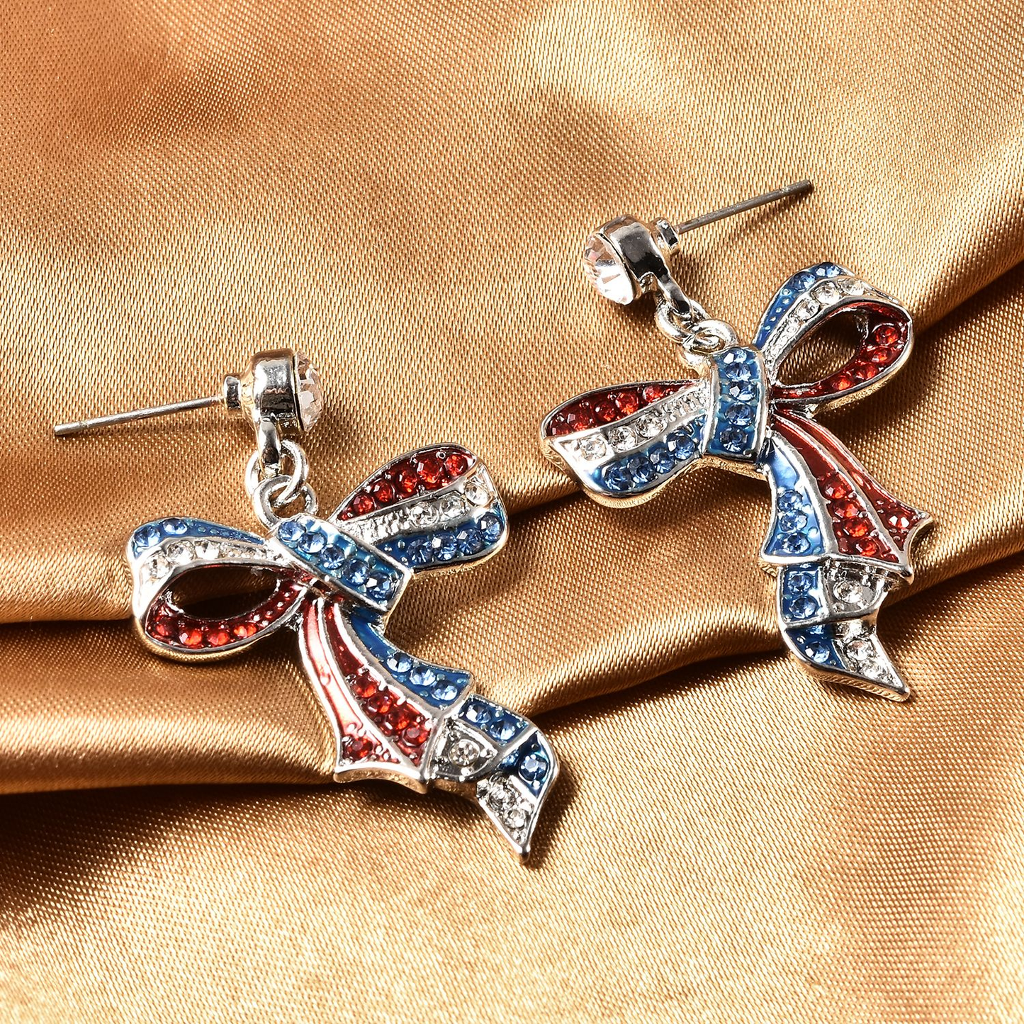 American Flag Ribbon Earrings