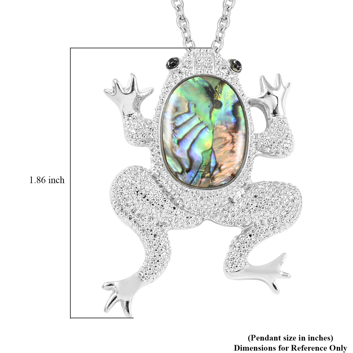 Abalone Shell Frog Pendant Necklace