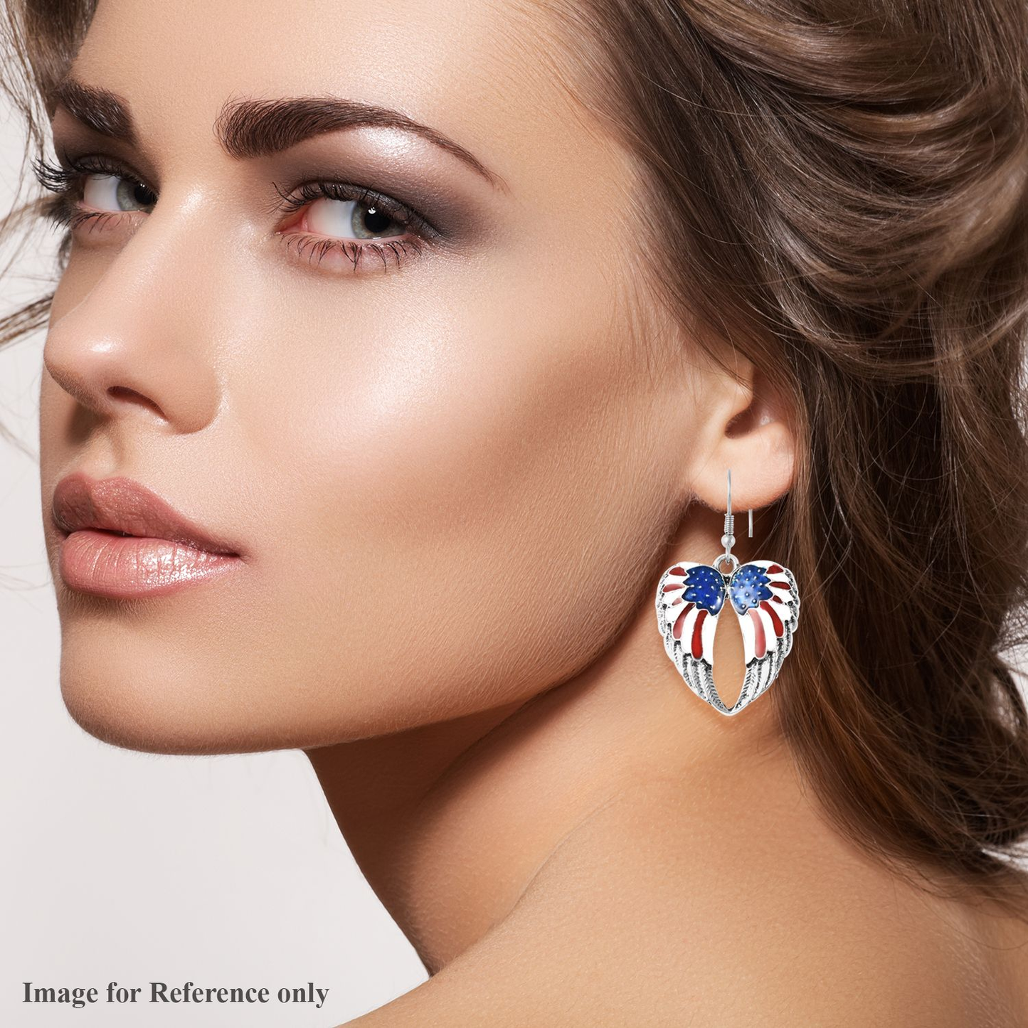 American Flag Wing Heart Earrings
