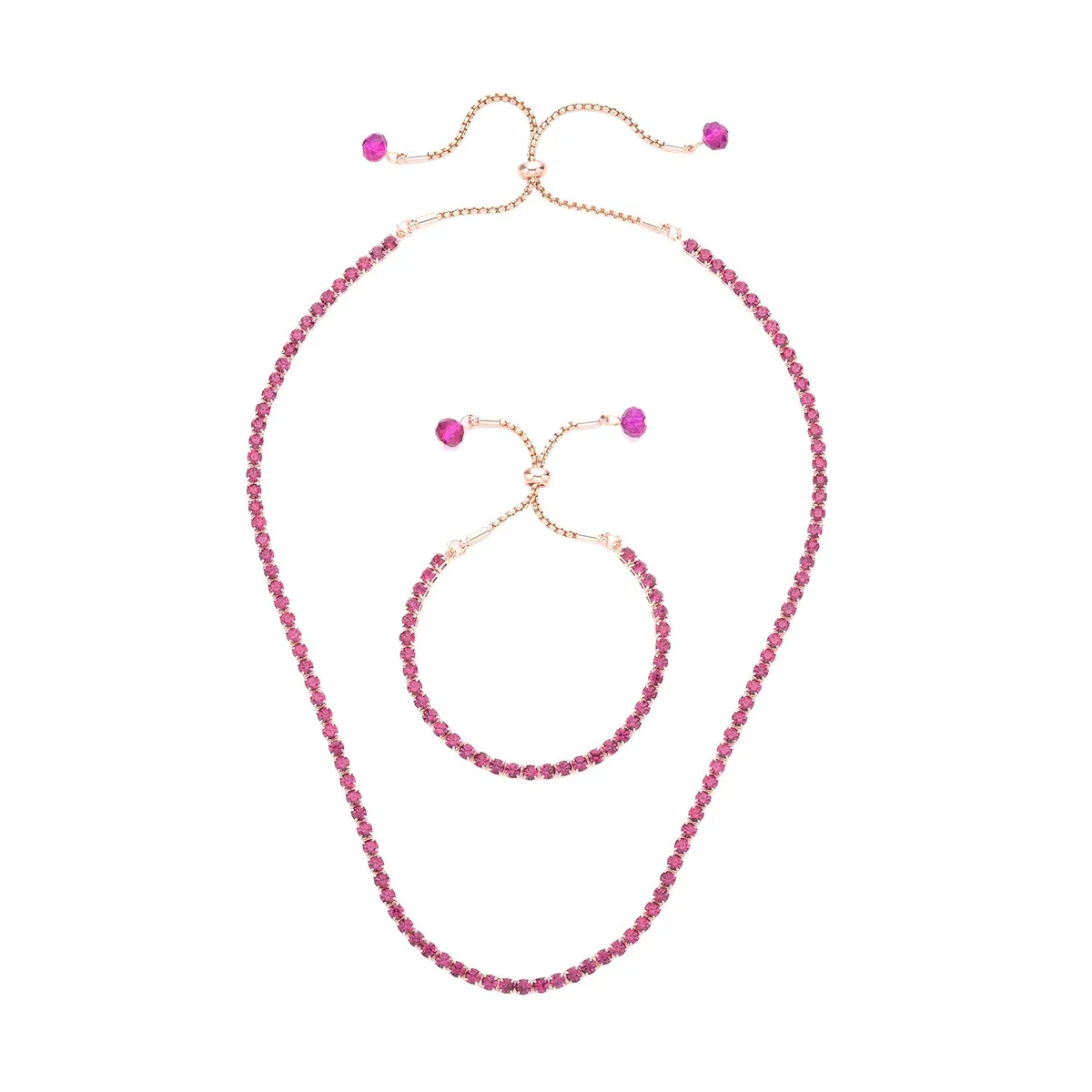 Beaded Tennis Necklace and Bracelet Set