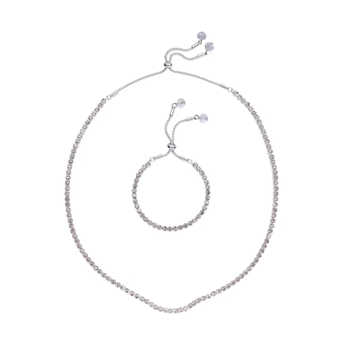 Beaded Tennis Necklace and Bracelet Set