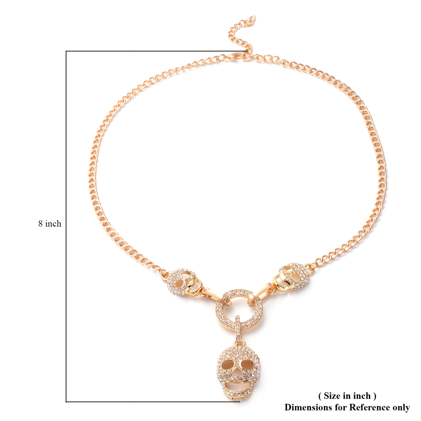 Crystal Skull Charm Necklace