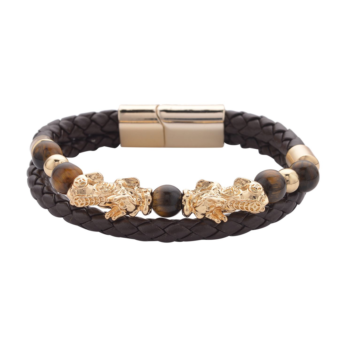 Faux Leather Feng Shui Pixiu Bracelet