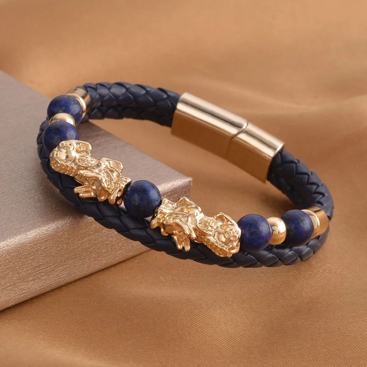 Faux Leather Feng Shui Pixiu Bracelet
