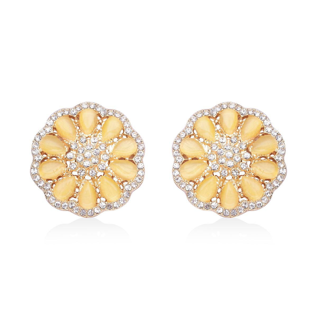 Crystal Floral Stud Earrings