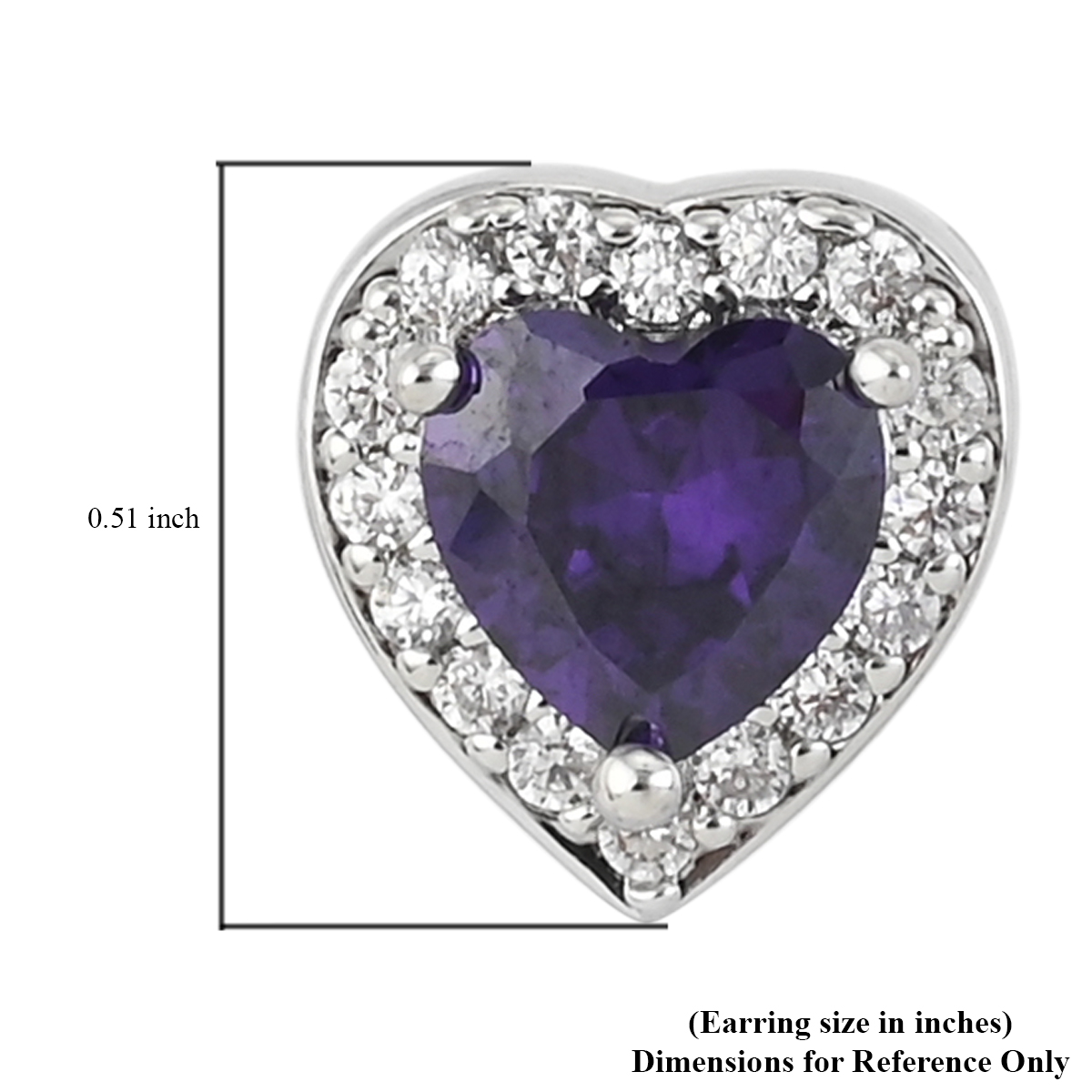 Simulated Diamond Heart Halo Earrings