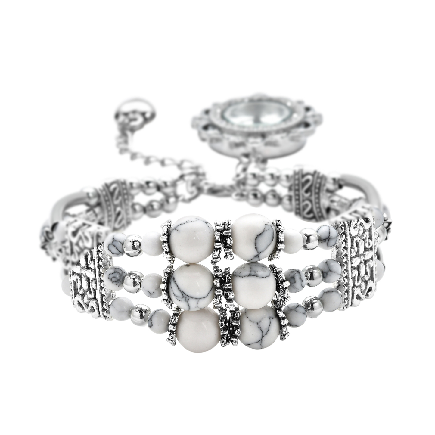 Beaded and Austrian Crystal Bracelet with removable Watch Charm