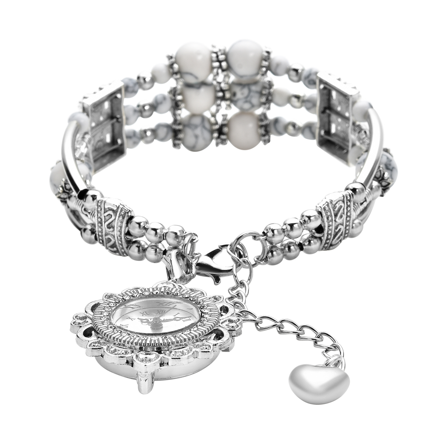 Beaded and Austrian Crystal Bracelet with removable Watch Charm