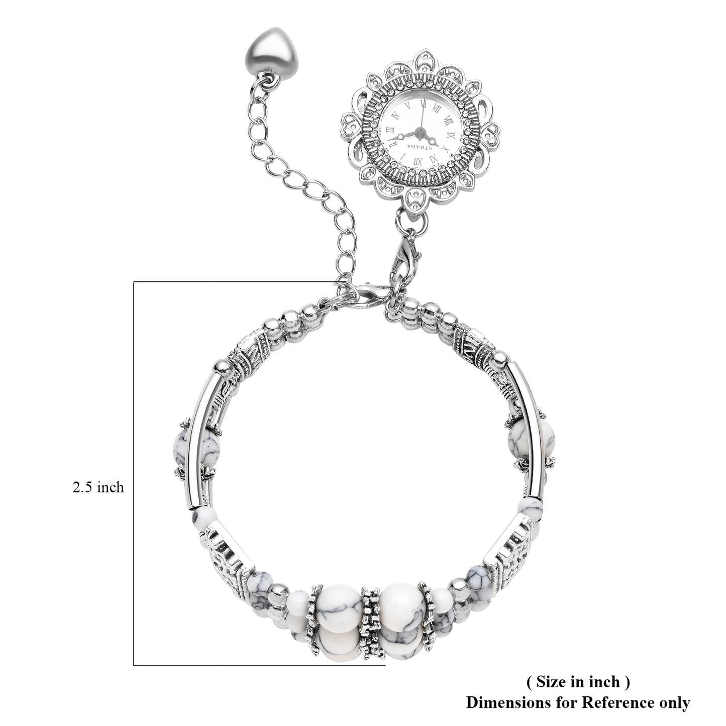 Beaded and Austrian Crystal Bracelet with removable Watch Charm