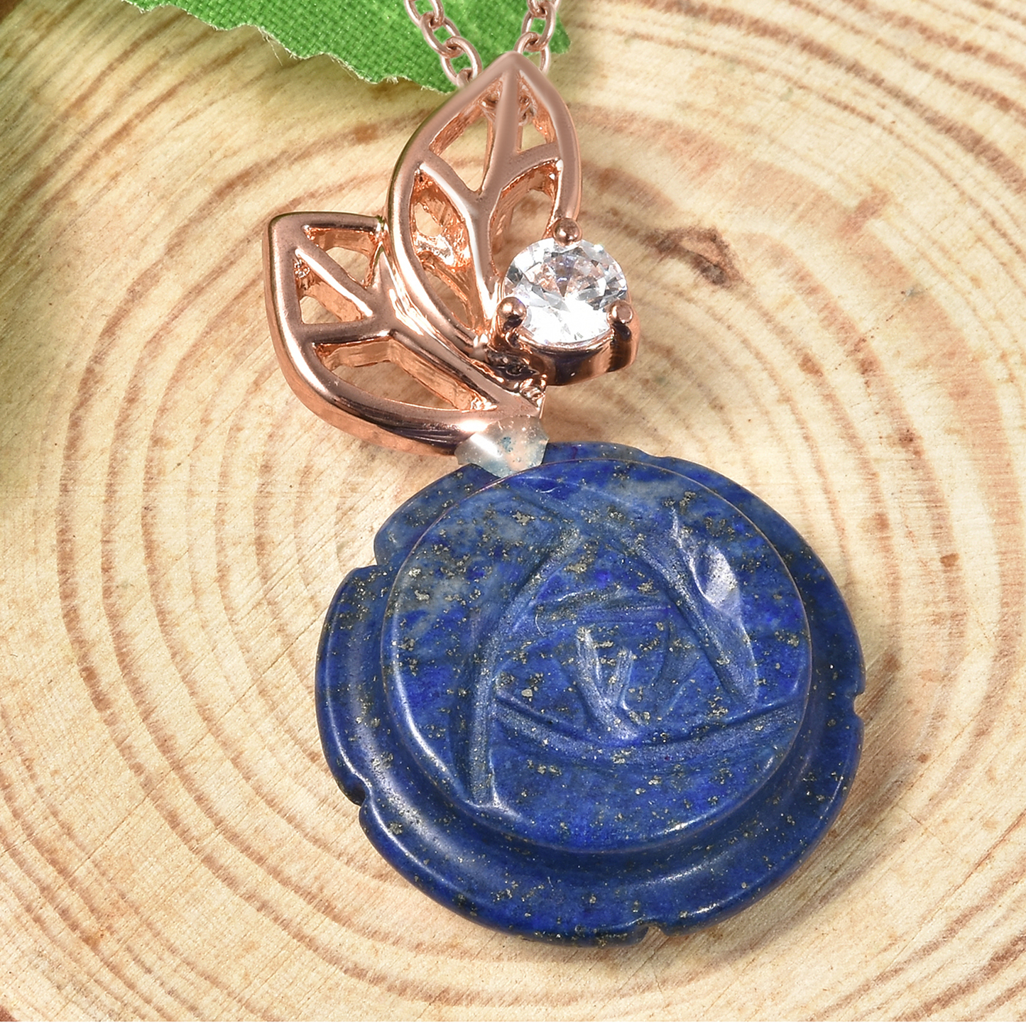 Lapis Lazuli Rose Carved pendent