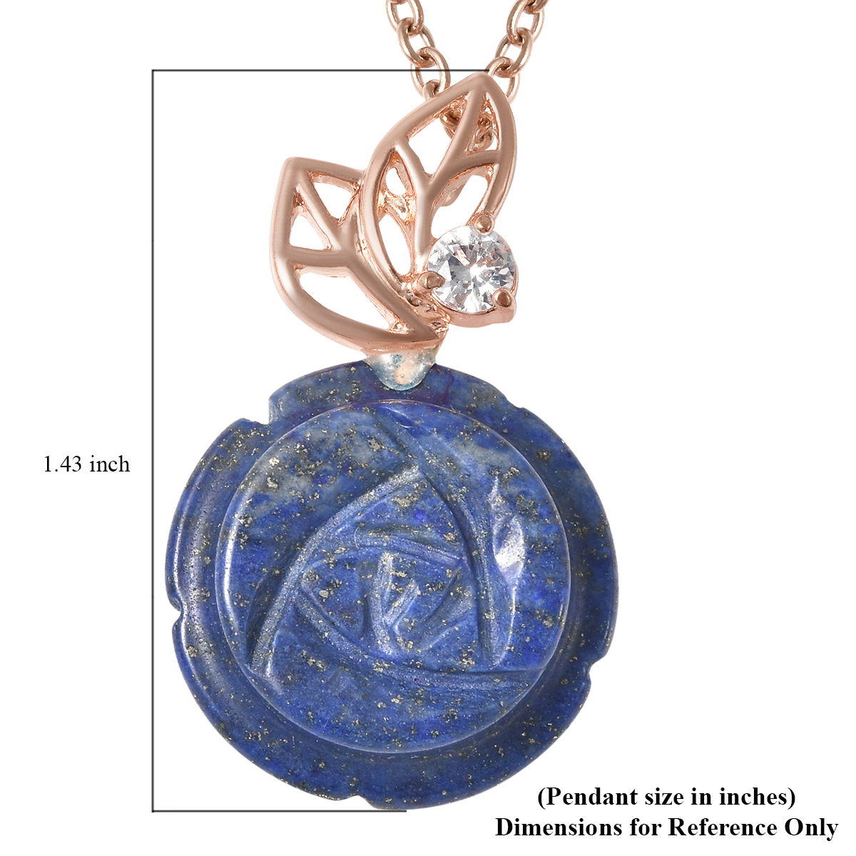 Lapis Lazuli Rose Carved pendent
