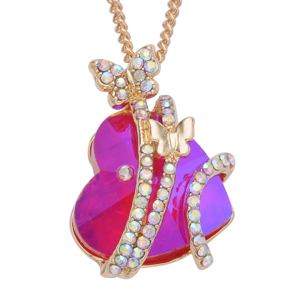 Magic Glass Crystal Heart Necklace