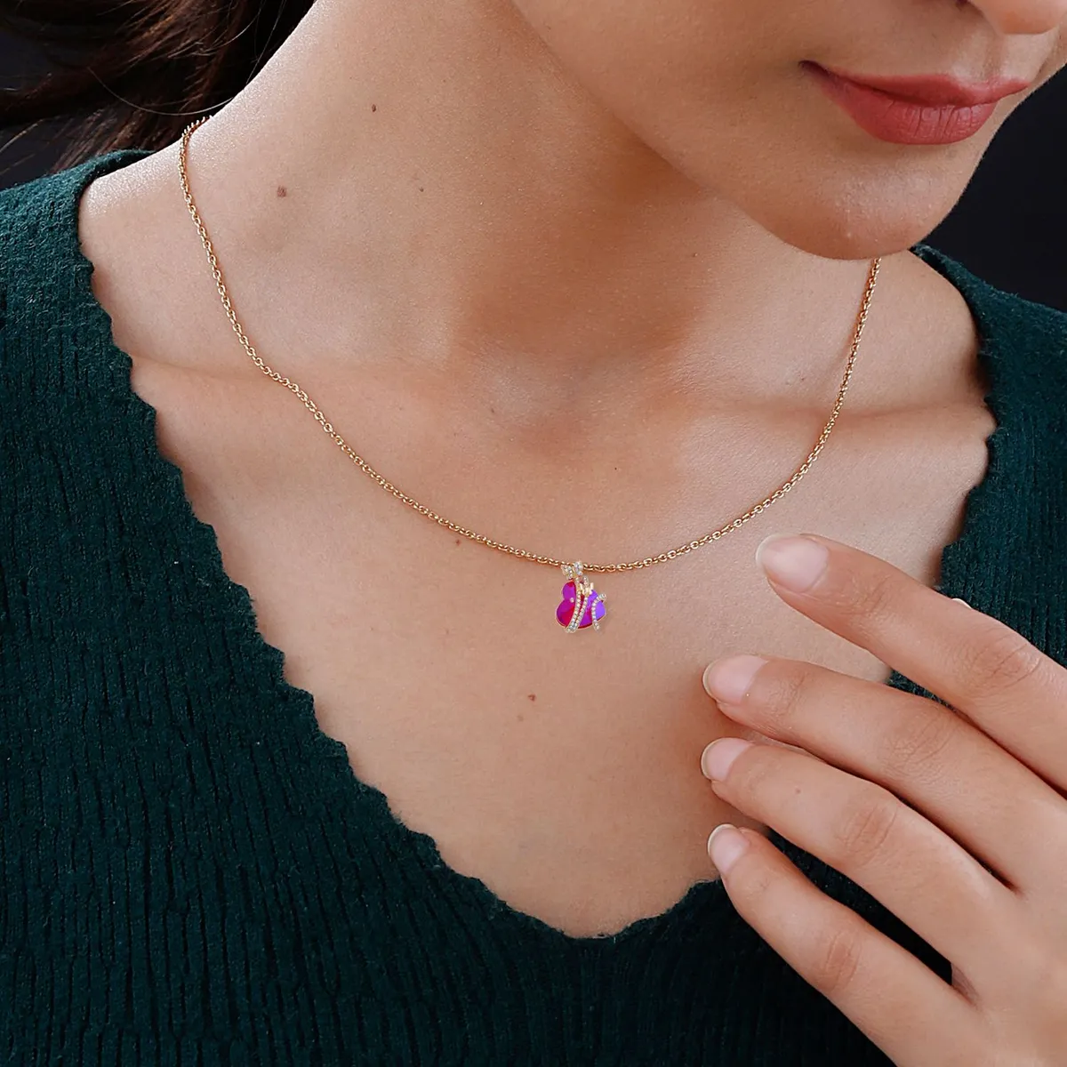 Magic Glass Crystal Heart Necklace