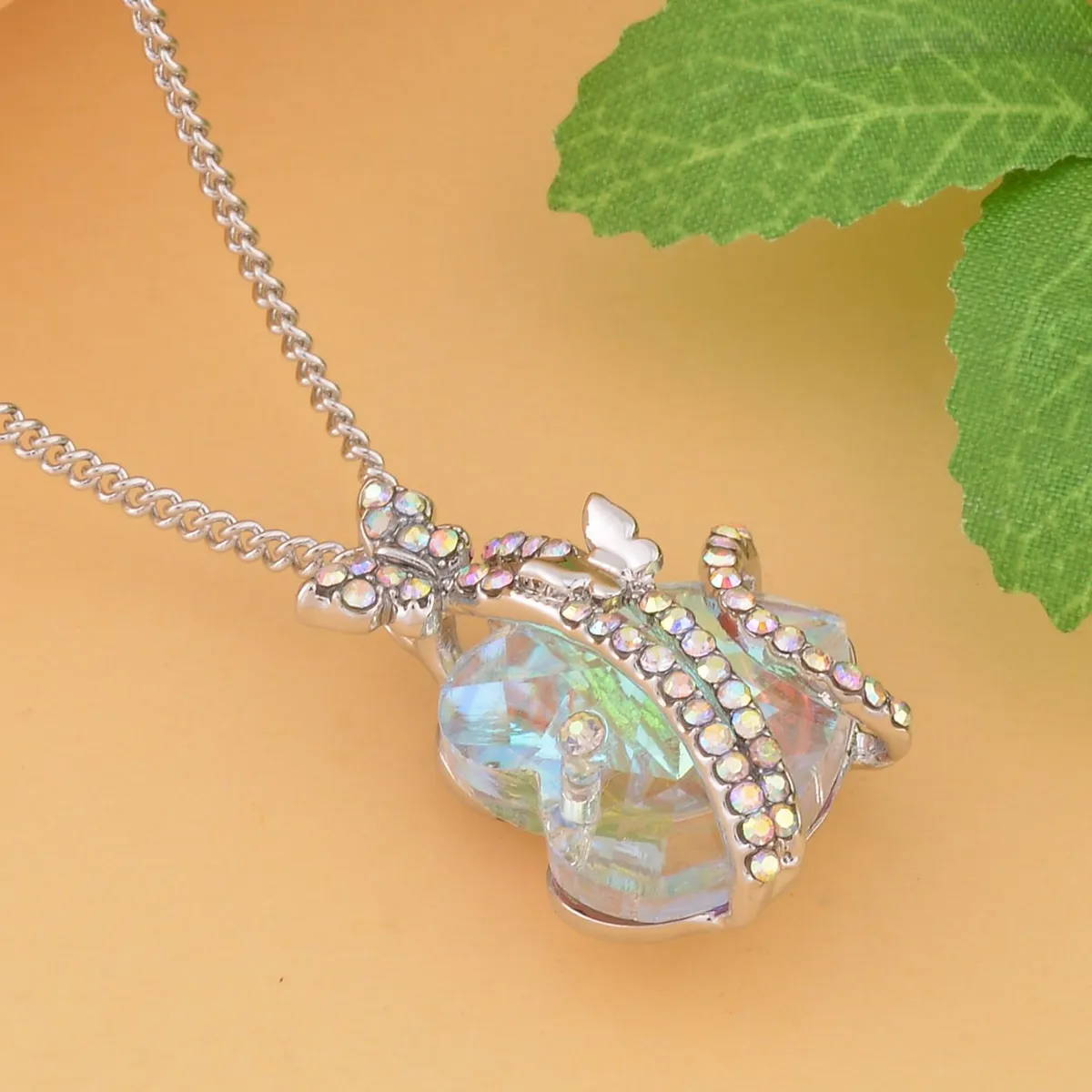 Magic Glass Crystal Heart Necklace