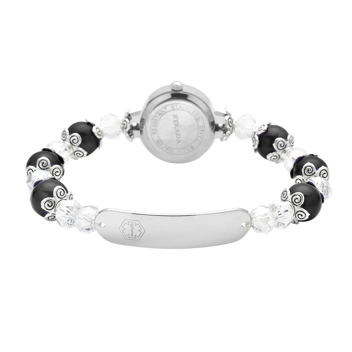 Beaded Bracelet Watch with Medical Alert