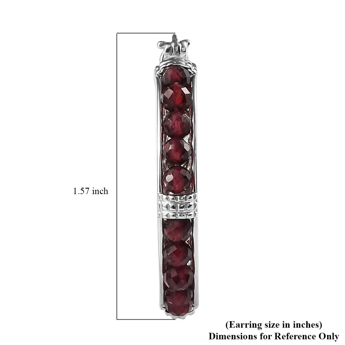 Mozambique Garnet Hoop Earrings in Platinum