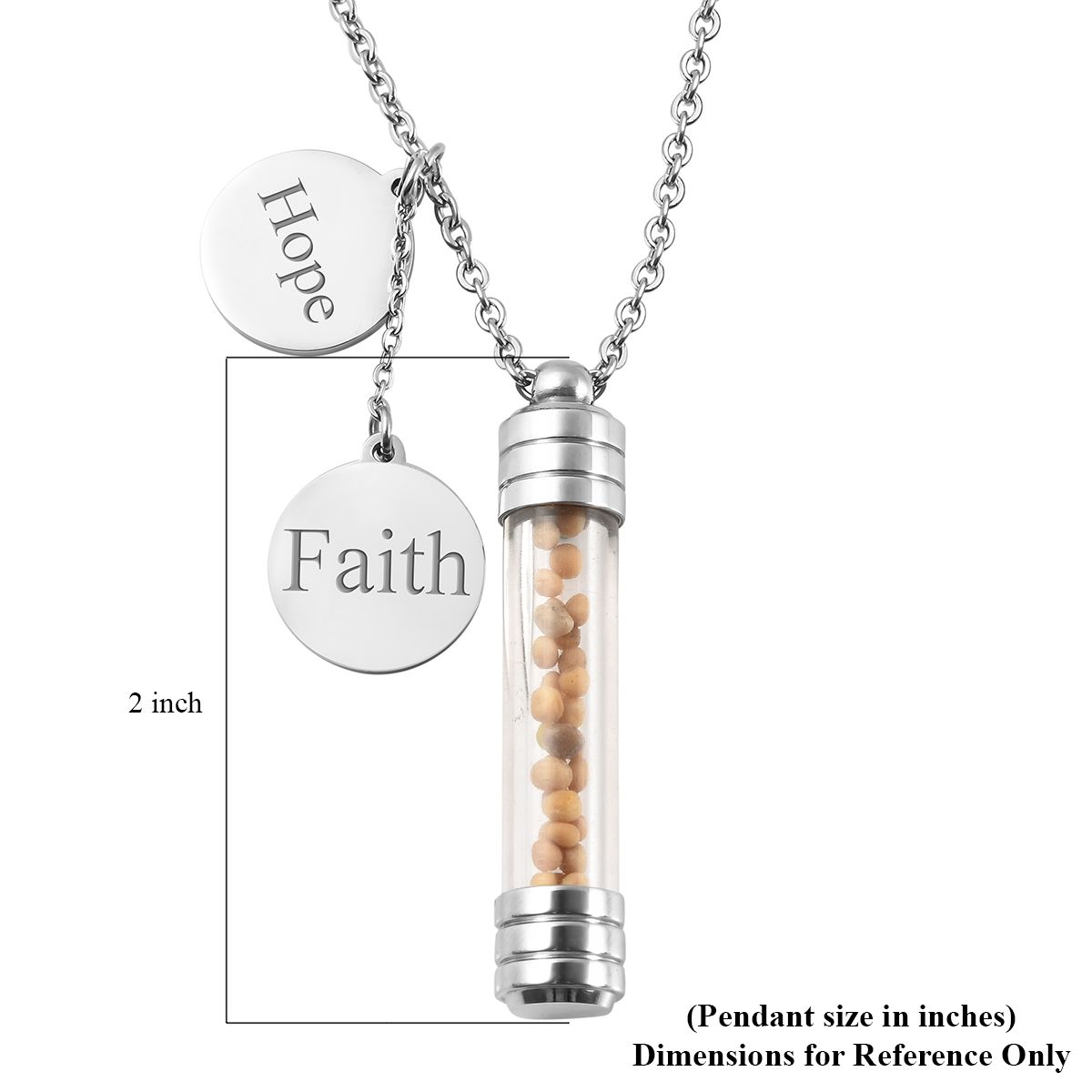 Mustard Seed Glass Bottle Charm Pendant
