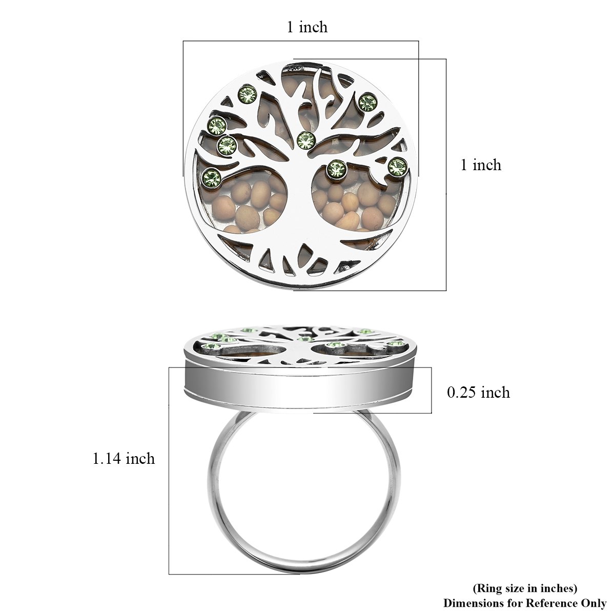 Tree of Life Ring with Mustard Seeds