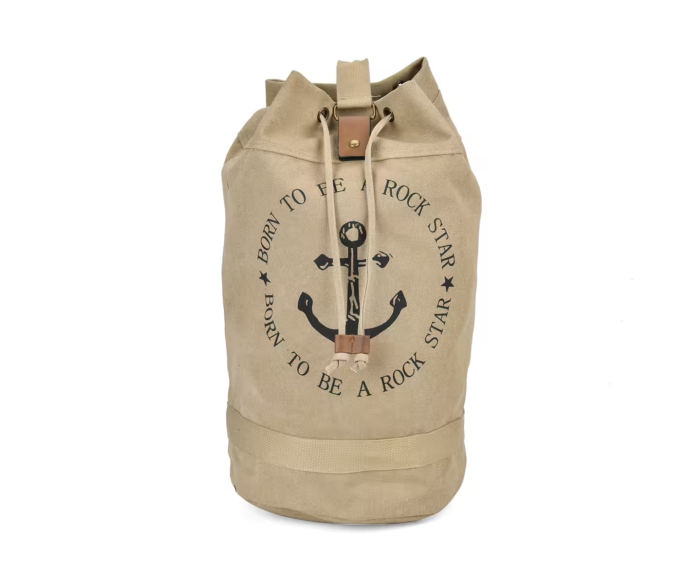 Khaki Anchor Pattern Backpack