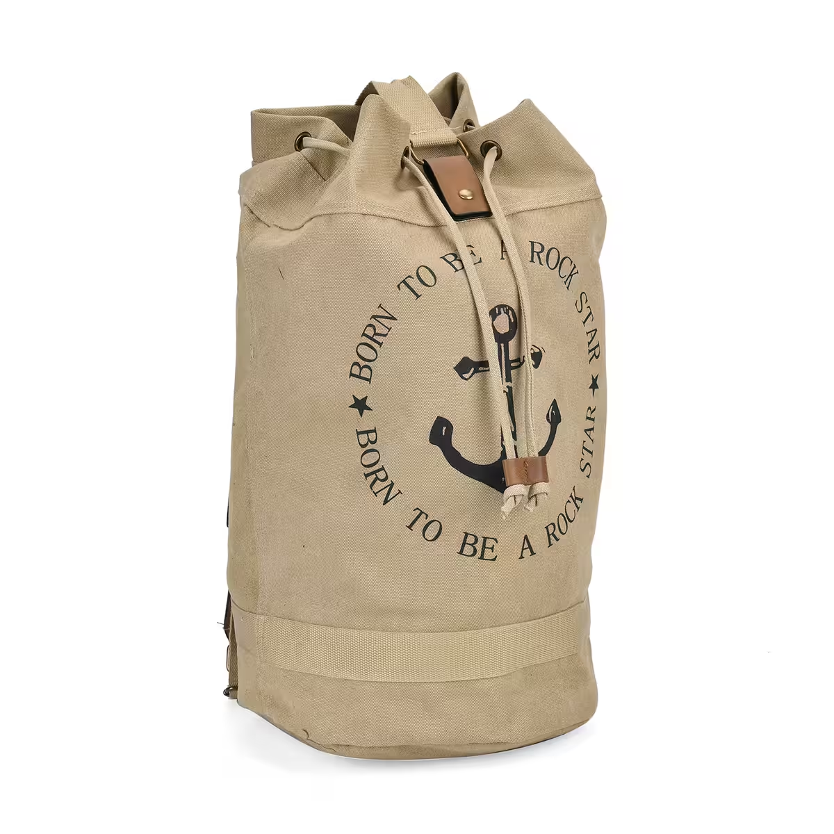 Khaki Anchor Pattern Backpack