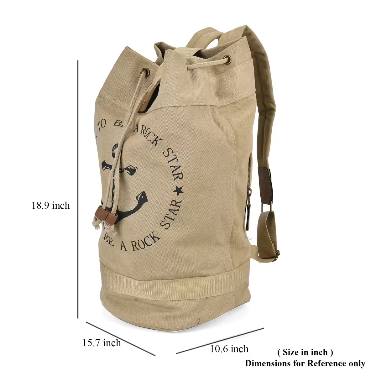 Khaki Anchor Pattern Backpack