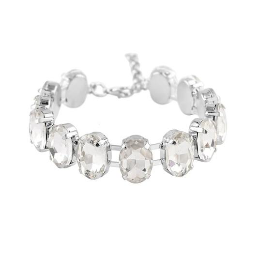 Oval Glass Tennis Bracelet