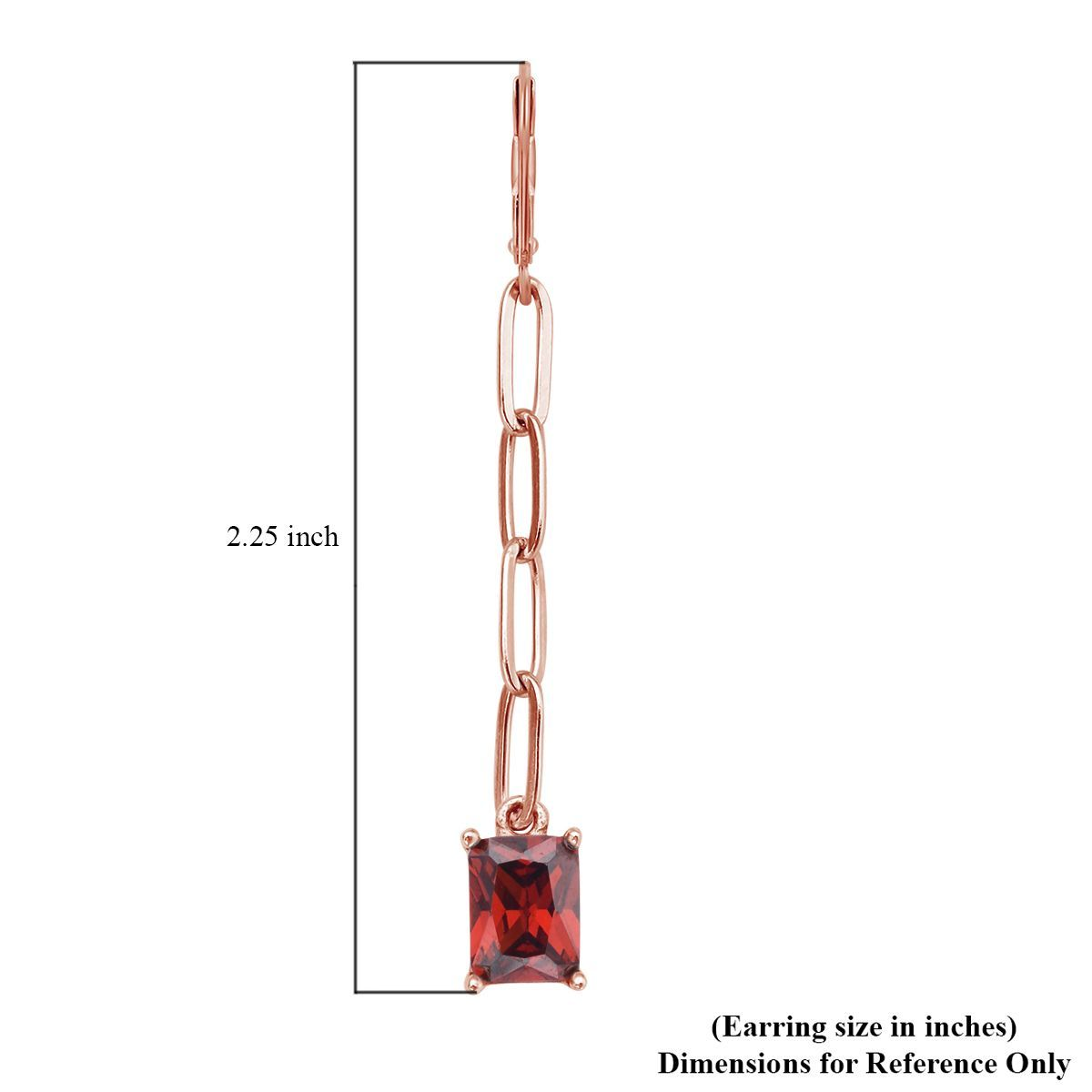 Simulated Red Diamond Dangle Earrings