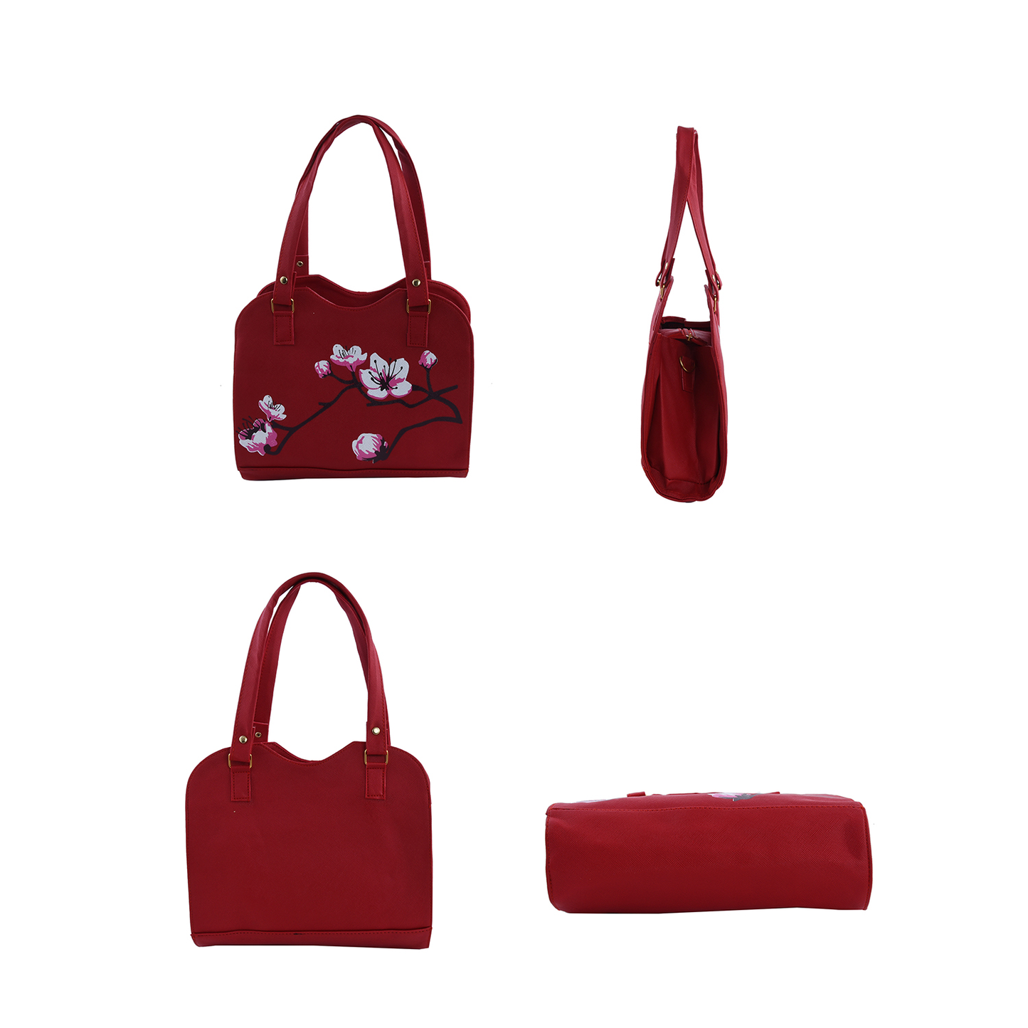 Red Faux Leather 3 in 1 Sling Bag