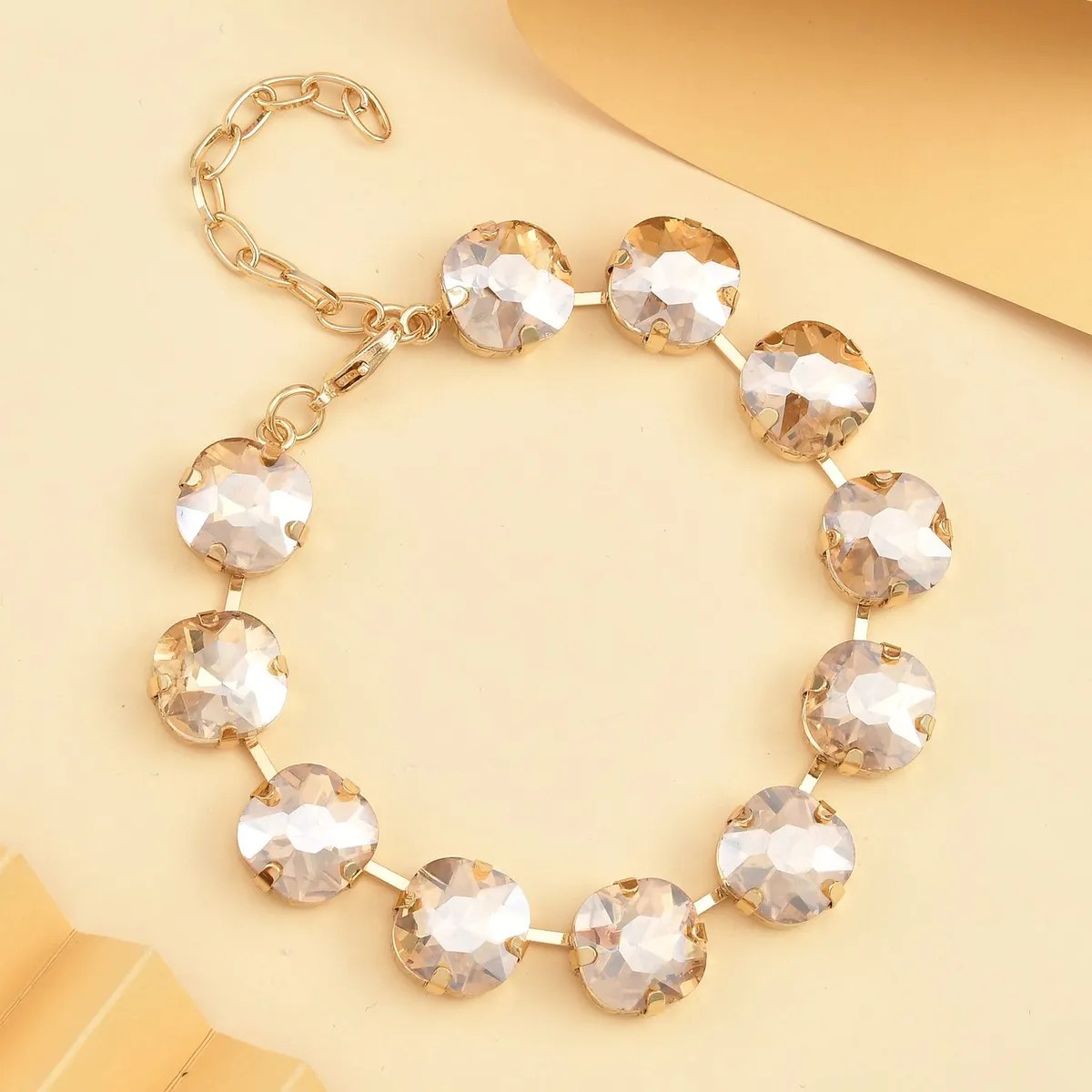 Round Glass Tennis Bracelet