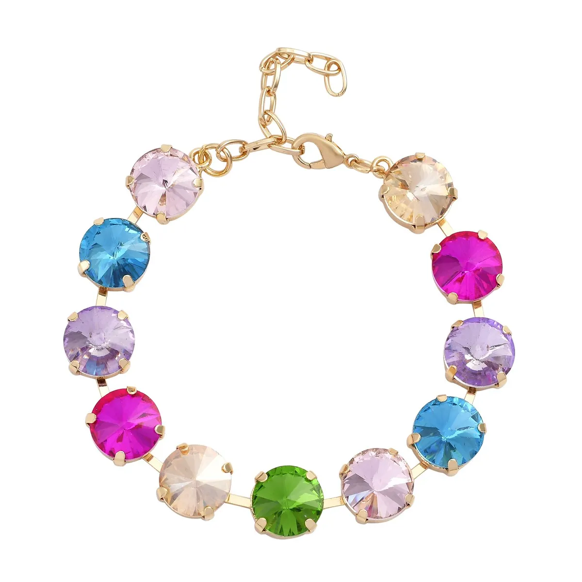 Round Glass Tennis Bracelet
