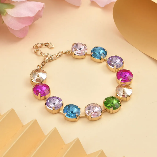 Round Glass Tennis Bracelet
