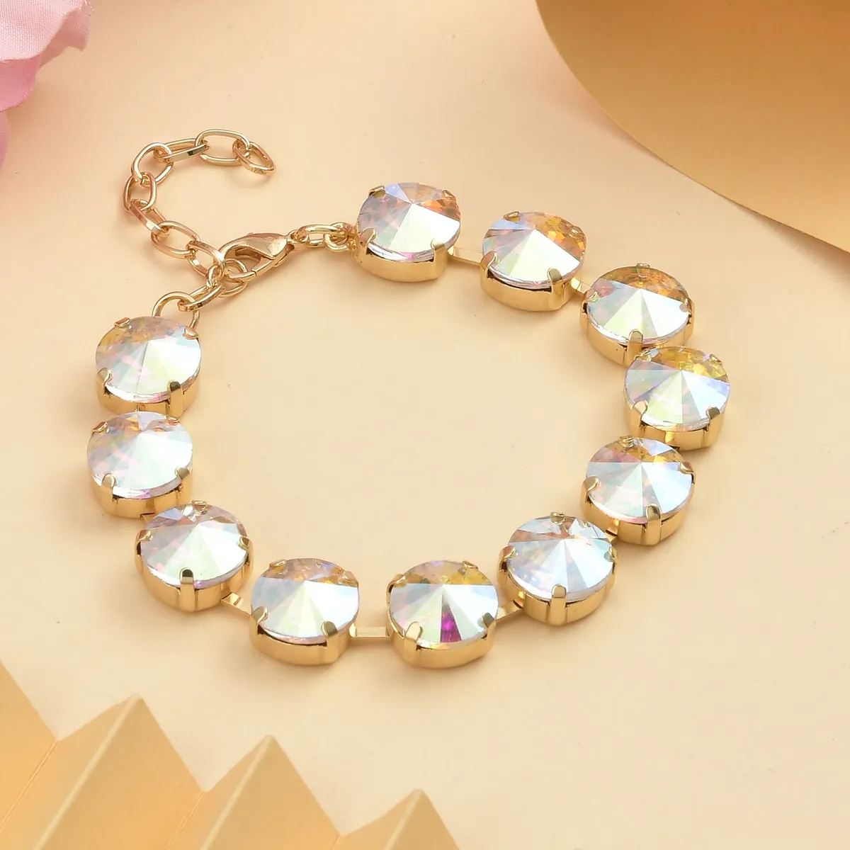 Round Glass Tennis Bracelet