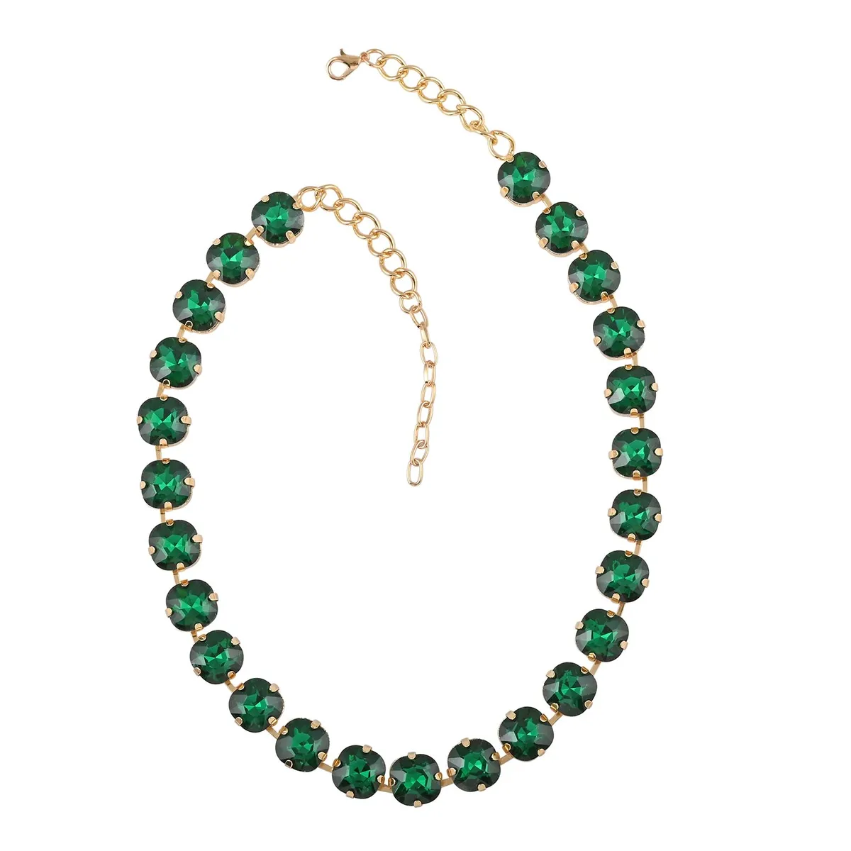 Round Glass Tennis Necklace