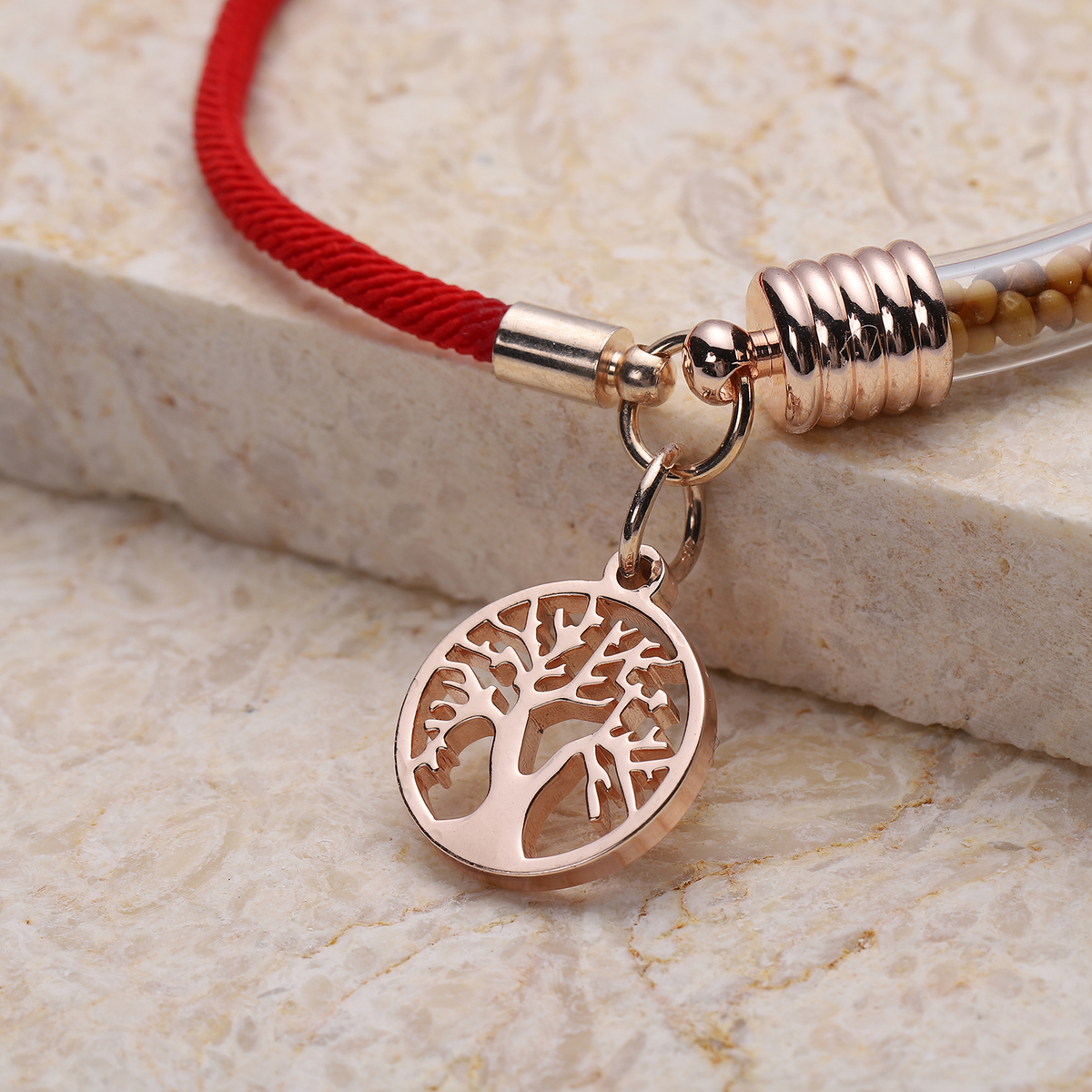 Tree of Life Milan Rope Bracelet with Glass Tube