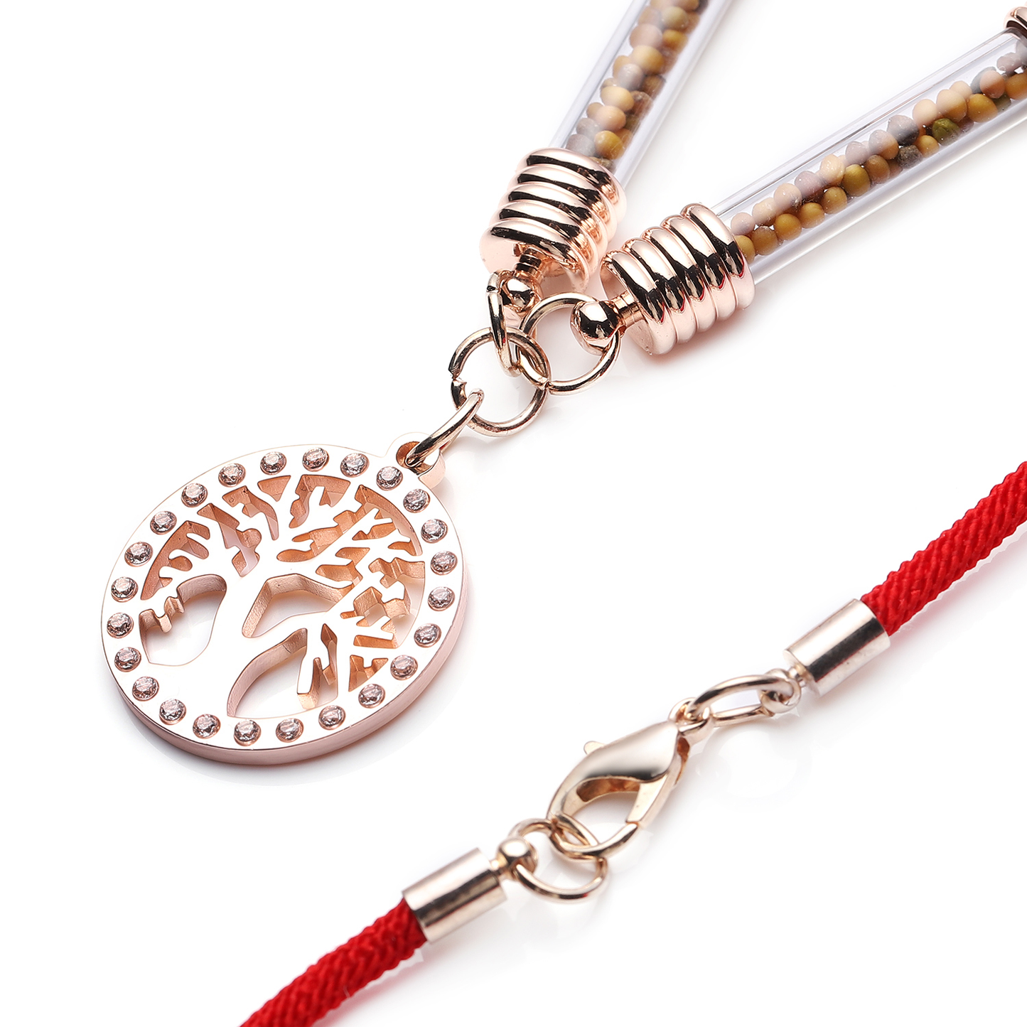 Simulated Diamond Tree of Life Rope Necklace
