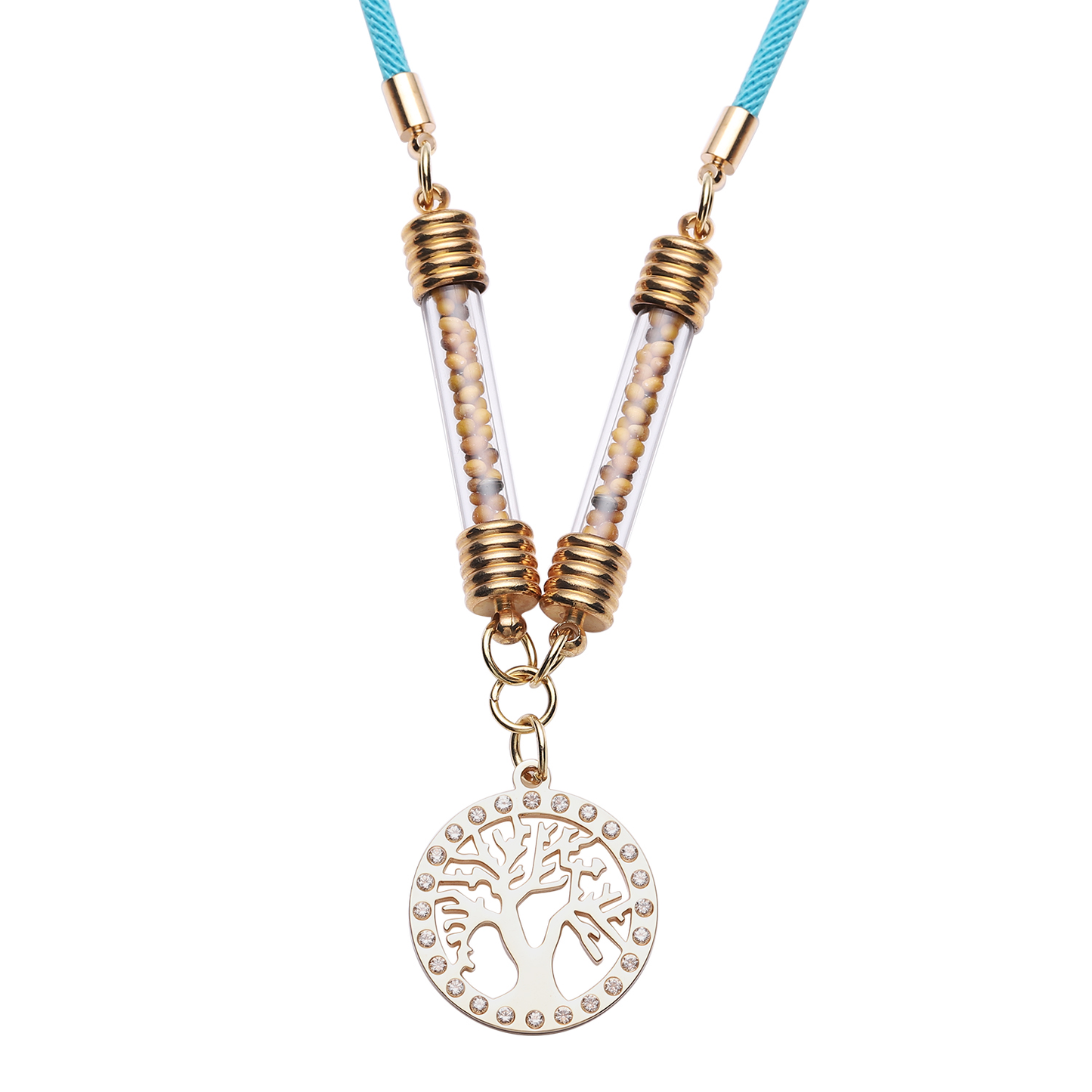 Simulated Diamond Tree of Life Rope Necklace