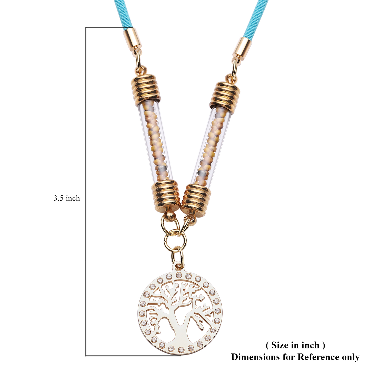 Simulated Diamond Tree of Life Rope Necklace