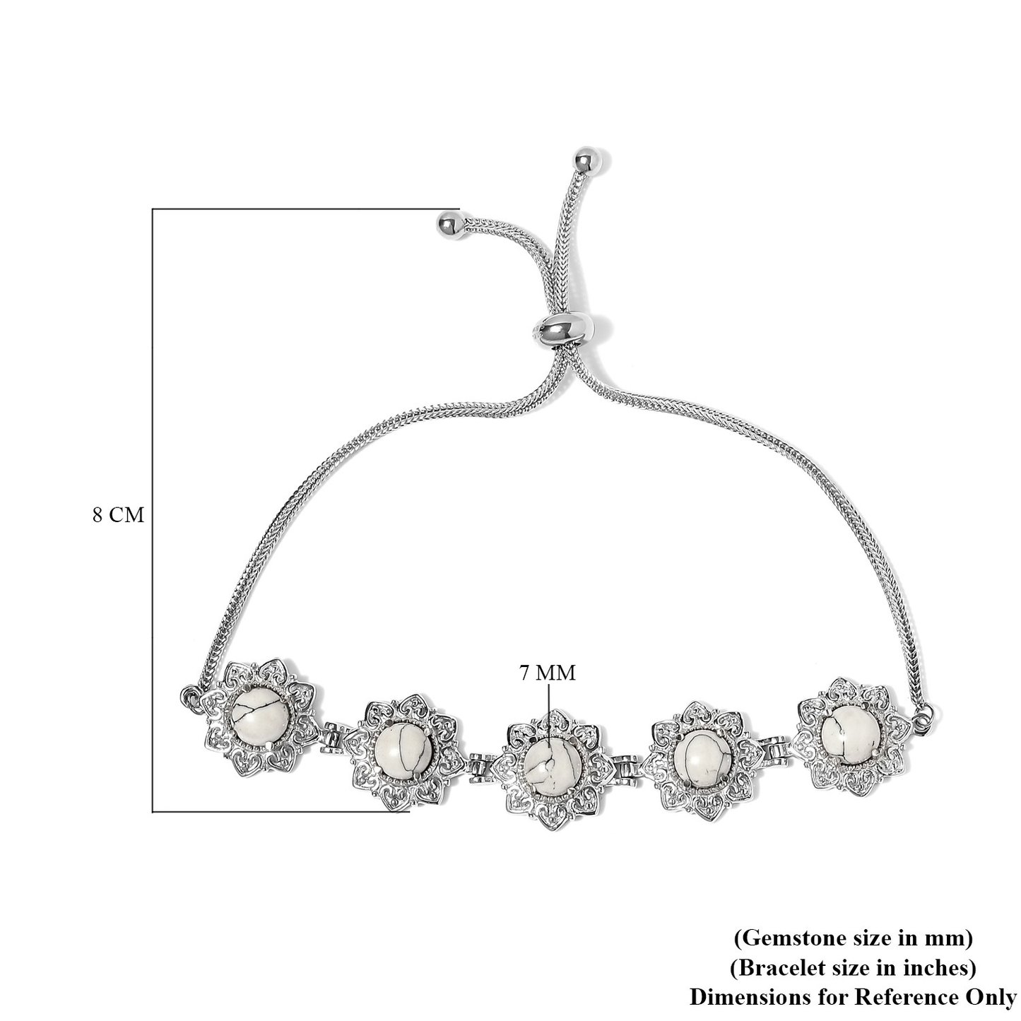 White Howlite Bolo Bracelet