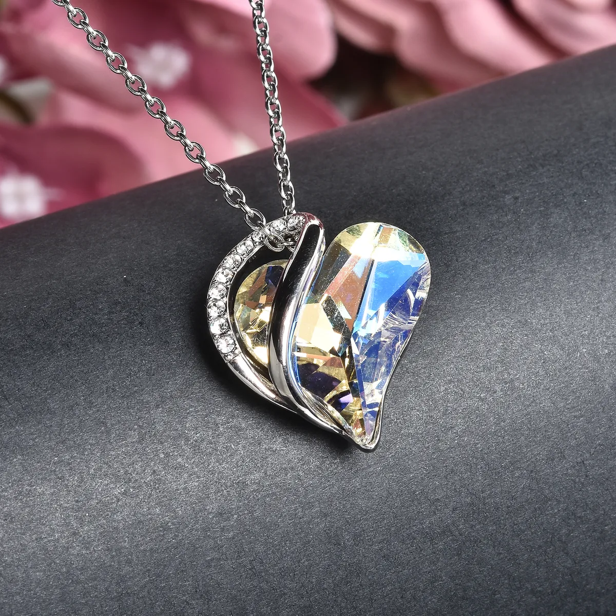 Crystal Heart Pendant Necklace