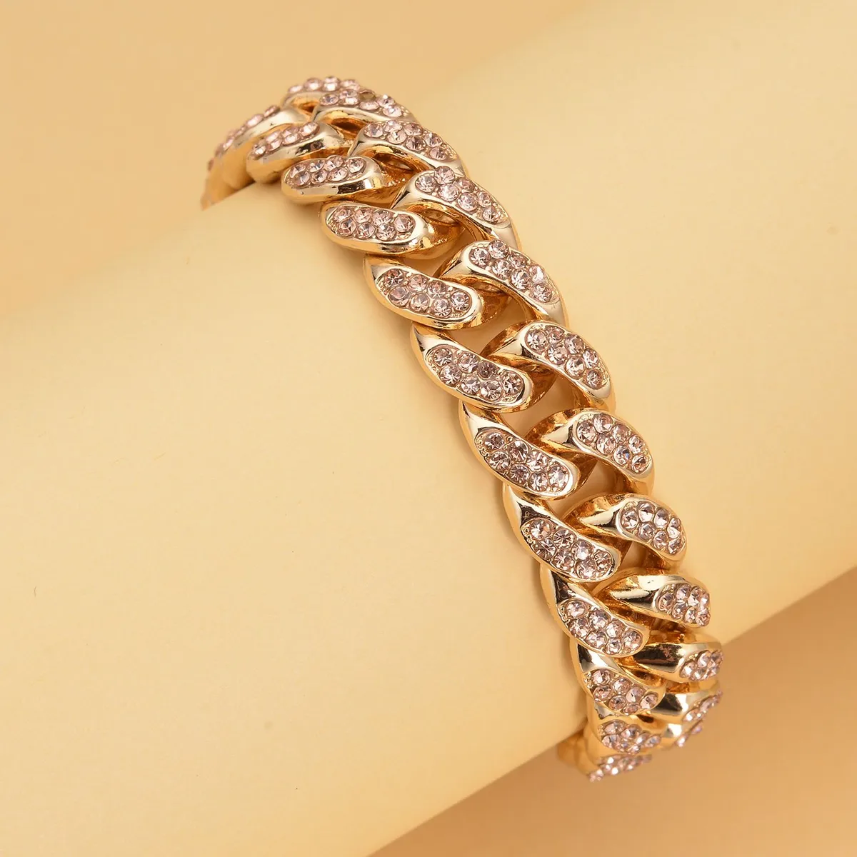 Crystal Curb Link Chain Bracelet