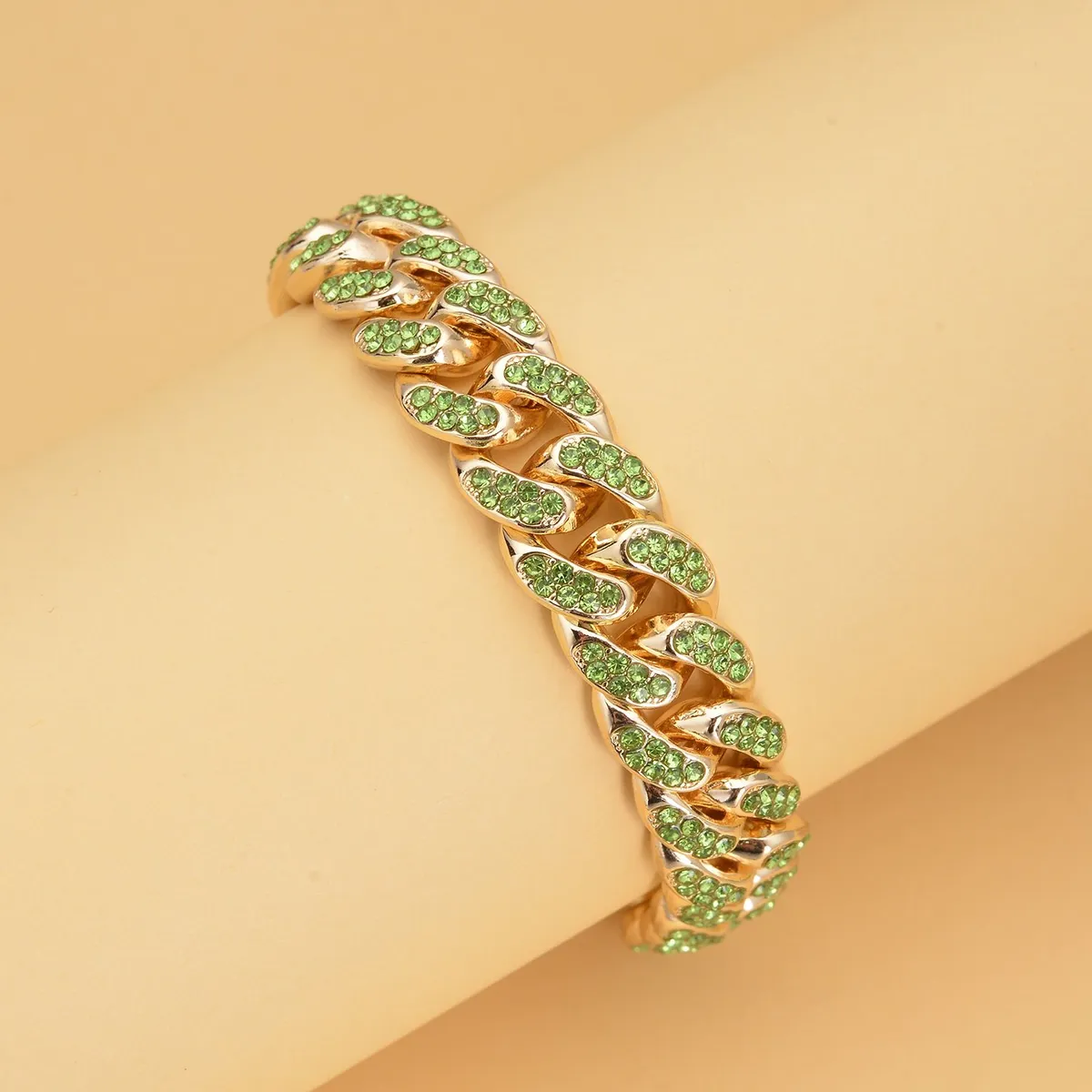 Crystal Curb Link Chain Bracelet