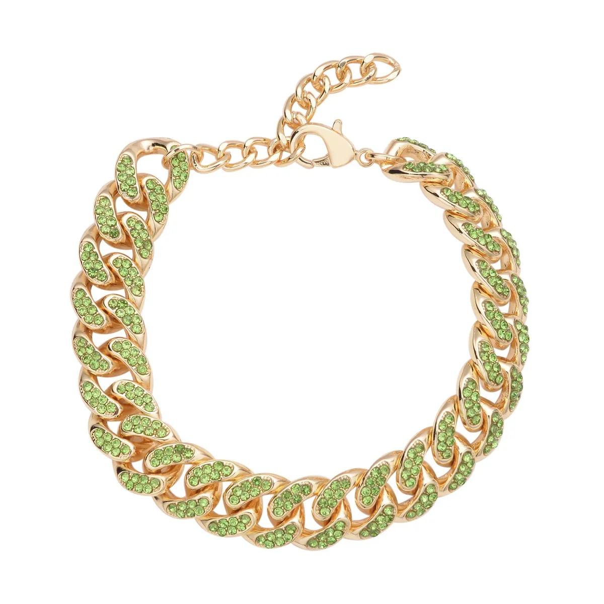 Crystal Curb Link Chain Bracelet