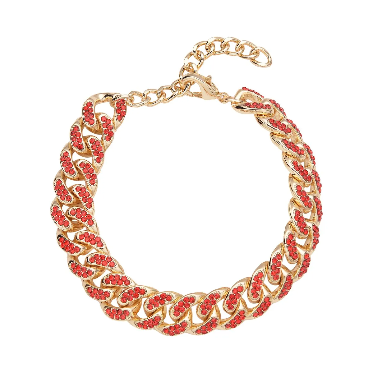 Crystal Curb Link Chain Bracelet